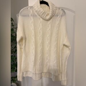 Copper Key Cream Cable Knit Turtleneck Sweater NWOT